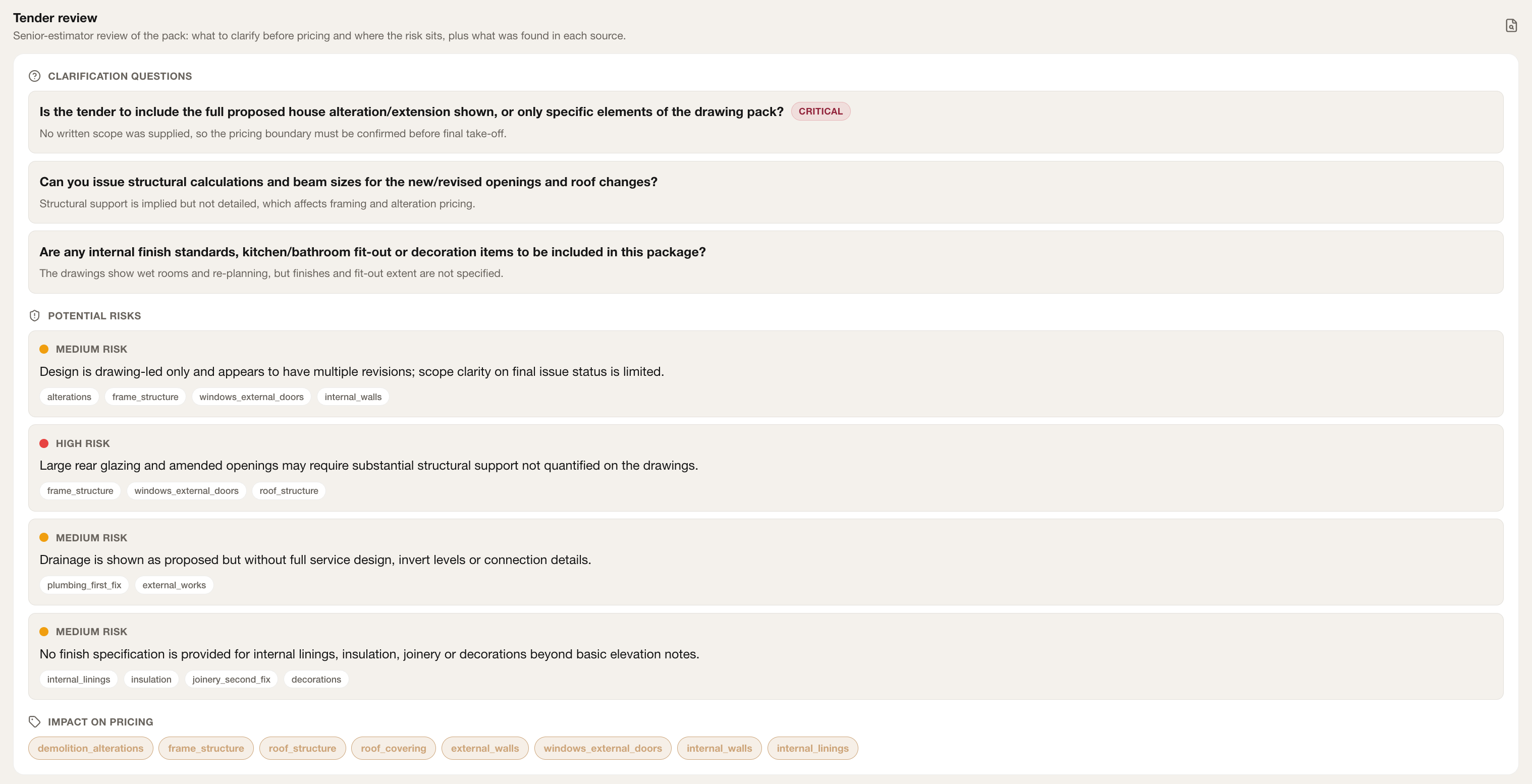 Tender Templates resource preview